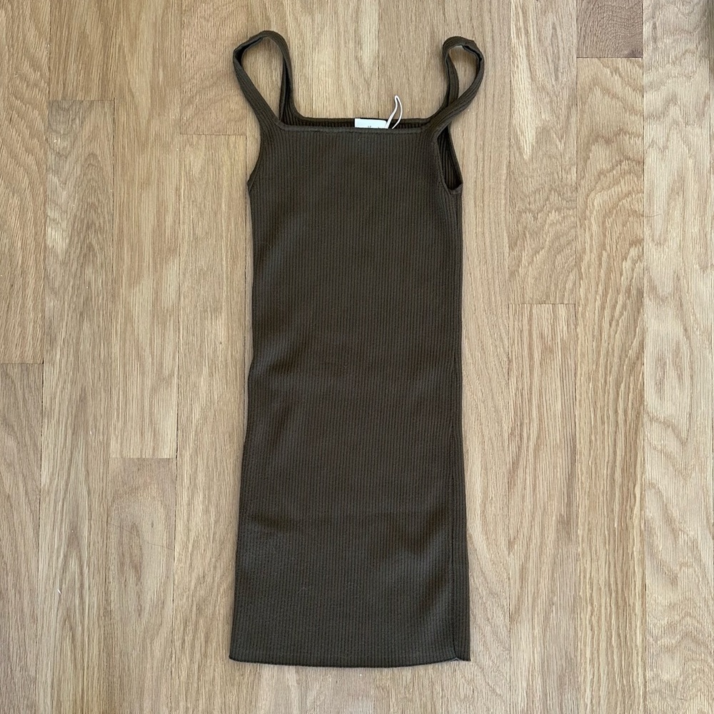 aritizia wilfred rustic brown invitation dress, size XS